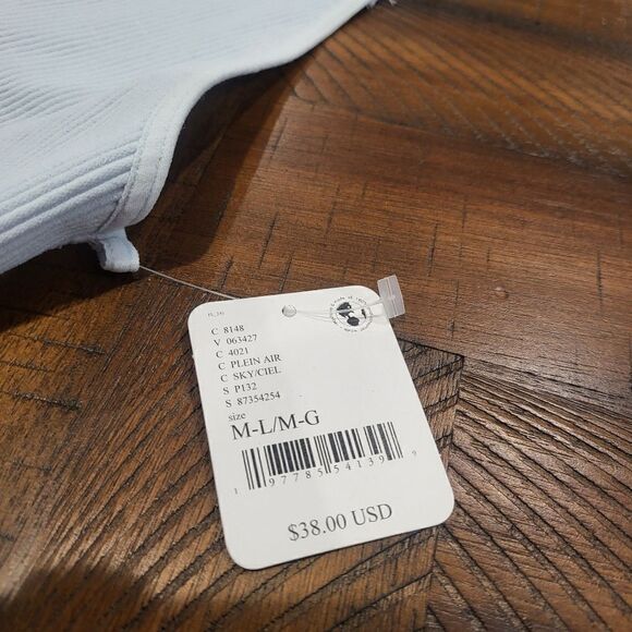 NWT! Free People Intimates light blue strappy open back ribbed tank M/L - Picture 3 of 4